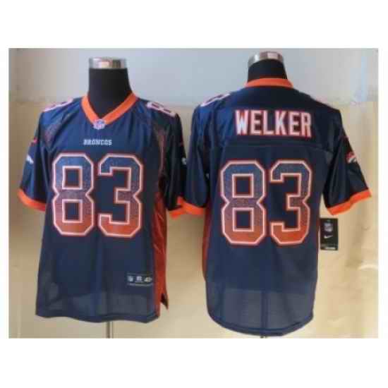 Nike Denver Broncos 83 Wes Welker Blue Elite Drift Fashion NFL Jersey